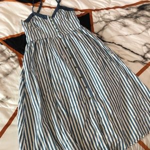 Blue and white stripe dress